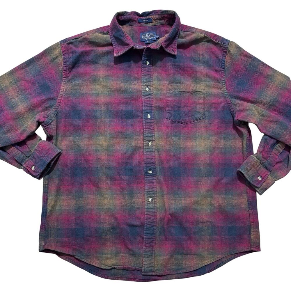 Pendleton Mason Flannel Shirt Men’s Sz XXL Red Plaid Button Down
